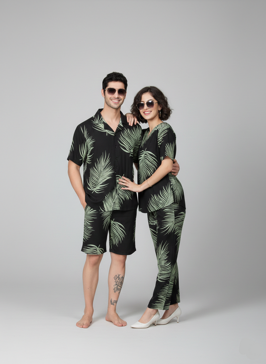 Palm Noir Co-ord Sets For Girls