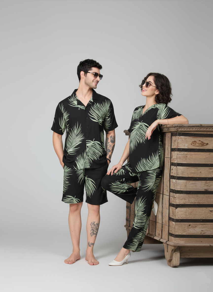 Palm Noir Co-ord Set for Men