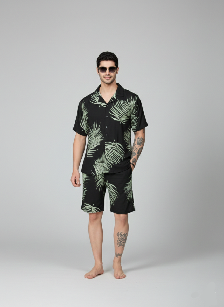 Palm Noir Co-ord Set for Men